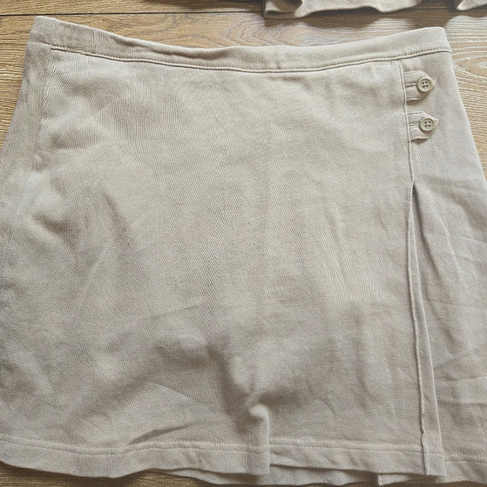Lands' End Girls Beige Ribbed Skort